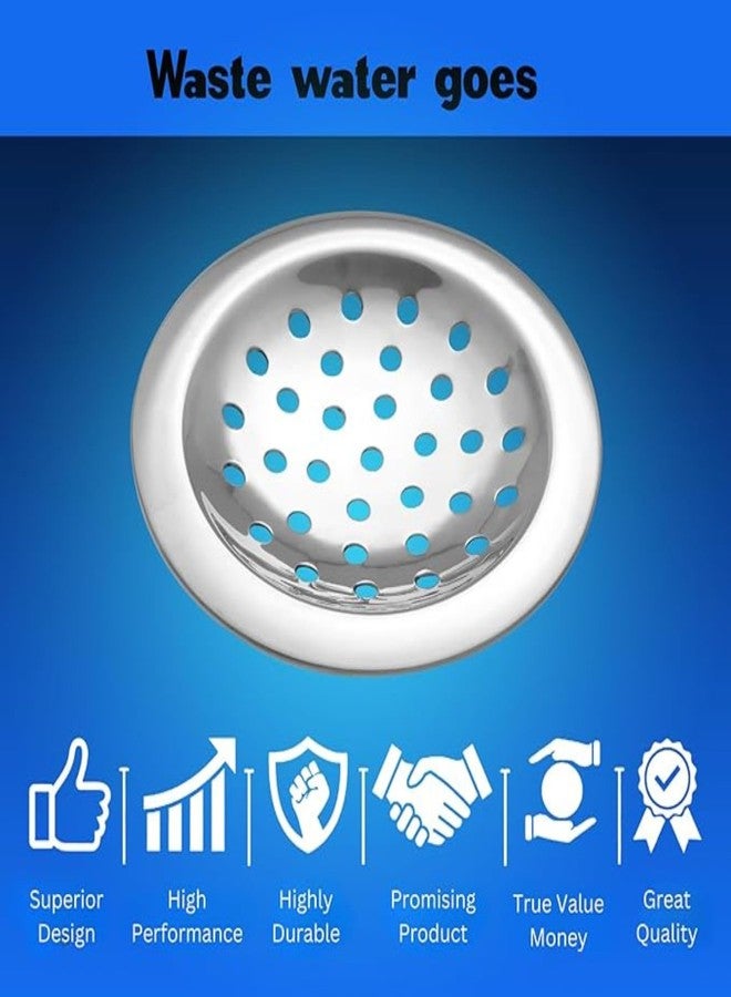 New Ware® 5 Inch Round Stainless Steel Bathroom Floor Drain Jali | Multiple Hole Water Drain Grating | Chrome Finish Rust-Resistant Cover - Image 5